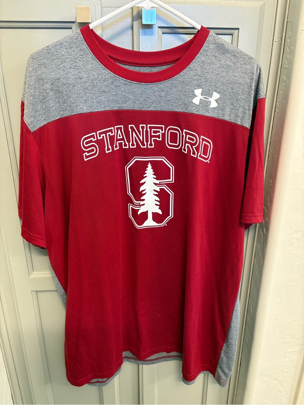 Under Armour Men's Cardinal Red & Heather Gray Stanford  Athletic Tee